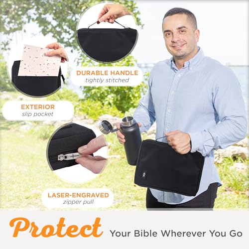 Promo Poly-Canvas Bible / Book Cover w/Fish Applique (Medium, Black) - color: Black/Jesus Fish #1, size: Medium