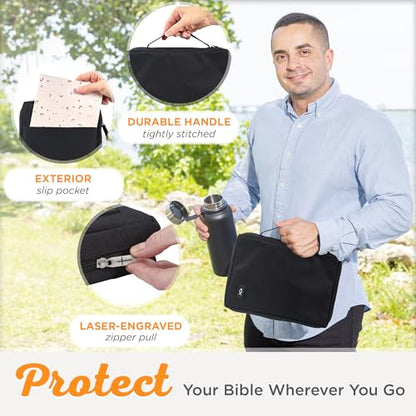 Promo Poly-Canvas Bible / Book Cover w/Fish Applique (Medium, Black) - color: Black/Jesus Fish #1, size: Medium