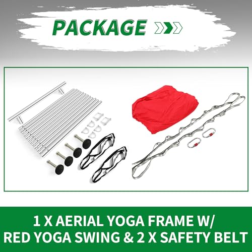 KUAFU Yoga Stand with Yoga Swing Inversion Portable Stand Yoga Frame Yoga Sling Inversion Equipment Steel Silvery for Indoor and Outdoor Triangle Structure