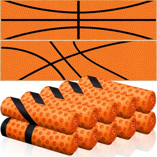 FuWeave 12 Pcs Orange Basketball Cooling Towels Gifts 40 X 12 Inch - color: Orange, size: 40 x 12 inches