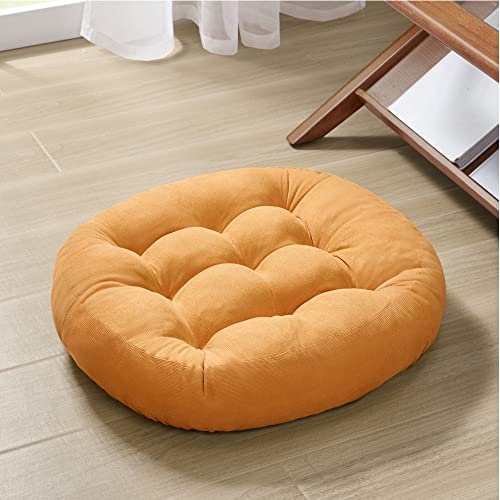 Round Meditation Cushion, Large Floor Pillow for Adults, 22 Inch Yellow - color: Round | Yellow | 1 Pack, size: 1 Pack
