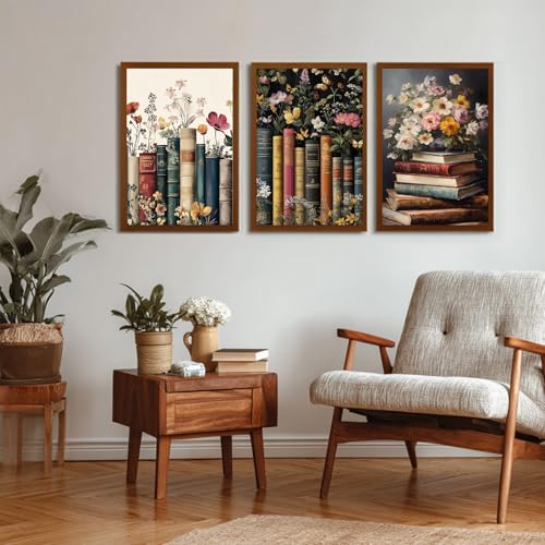 Reivworl 3 Pack Framed Paint by Numbers for Adults with Wooden Easel, Book Paint by Numbers Kit for Adults Beginner, Acrylic Painting by Number for Home Decor 8X12 Inch - color: 02-Book, size: 8X12 Inch