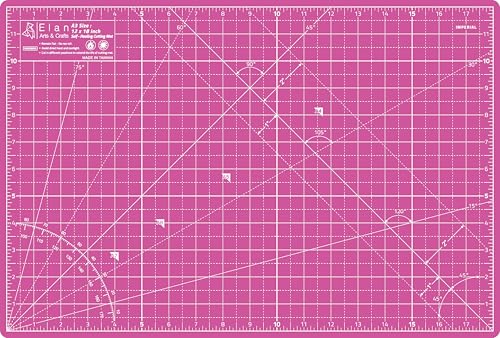 Elan Cutting Mat A3 Pink & Purple, Self Healing Cutting Mat 12x18 Inch, 5-Ply Craft Board Pink, Hobby Board for Crafts 12x18 Inch - style: 18 x 12"