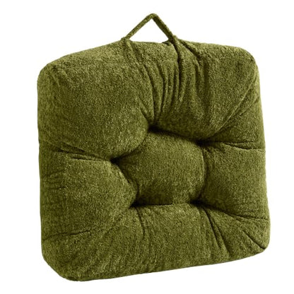 Floor Pillow, Large Meditation Sitting Cushion with Handle | for Tatami, Living Room, Yoga Use for Adults and Kids (1, Square, Green, 22" x 22" x 6") - color: Square, Green