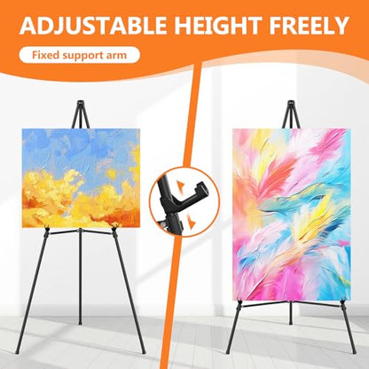 Easel Stand for Sign Portable,66" Easel Display Stand Metal, Adjustable Easels for Display,Wedding Signs, Posters-Black(4 Pack) - style: 4 Pack