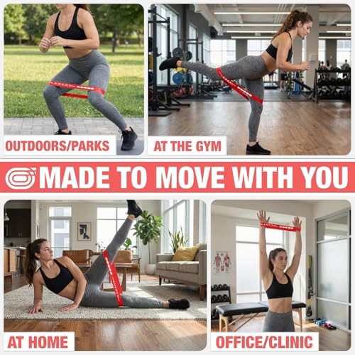 Lebert Mini Resistance Bands – 5 or 10 Pack Loop Bands - color: f) Red 10 Pack