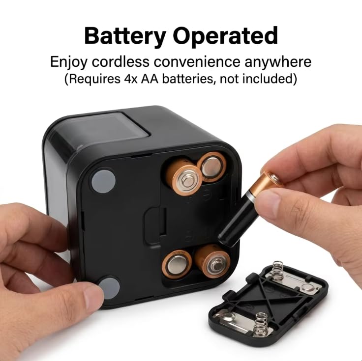 Dual Power Electric Pencil Sharpener, Dual Hole for Standard &Jumbo Pencils | Portable Sharpener with Auto-Stop Safety for Kids, Students, Artists, Office & School, Battery(NOT included) or USB Operated