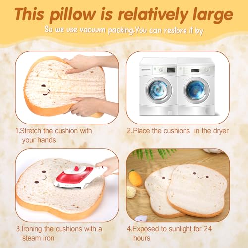 8 Pcs Toast Floor Cushions for Kids Classroom, Cute Floor Pillows
