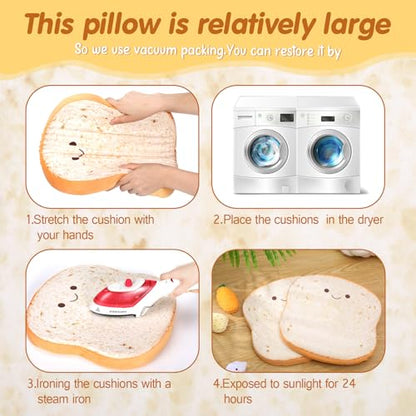 8 Pcs Toast Floor Cushions for Kids Classroom, Cute Floor Pillows