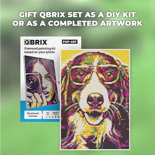 QBRIX Framed Diamond Art from Any Photo - Custom Diamond Painting Kit for Adults - Personalised Gem Art - DIY Craft Kit for Adults - Pop-Art - 8 x 12 inches - color: Pop-Art A4