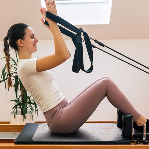 Pilates Reformer Mat-Fits Aeropilates, Allegro, Balanced Body, Merrithew Machines – Clean and Non Slip - color: Blush Pink Floral