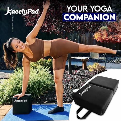 KneelyPad by Kneely | Kneeling Pad for Gardening, Exercise, Cleaning, & Mechanic Work | Extra Thick Memory Foam Knee Cushion for Gardening & More with Washable Cover | Foldable Knee Pad with Handle