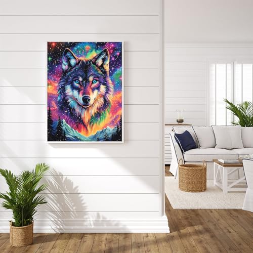 DIY Wolf Diamond Art Kits for Adults, Diamond Painting Kits for Beginners | Diamond Dot for Adults, Small Dimond Art Paintings, Full Drill Gem Painting, Crafts for Adults, Home Wall Decor (12x16inch) - color: QY148