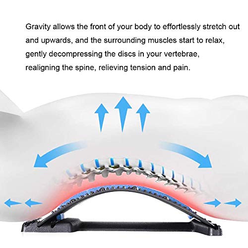 HONGJING Back Stretcher, Back Cracker for Back Pain Relief | Lumbar Traction Spine Deck with Acupressure Massage, Great for Herniated Disc, Sciatica, Scoliosis - color: Blue
