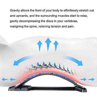 HONGJING Back Stretcher, Back Cracker for Back Pain Relief | Lumbar Traction Spine Deck with Acupressure Massage, Great for Herniated Disc, Sciatica, Scoliosis - color: Blue