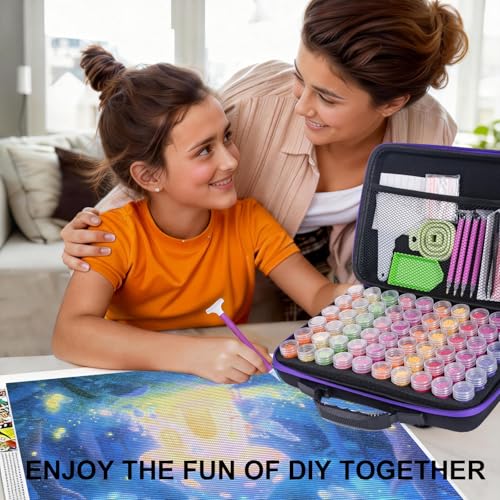 ZYNYXY 60 Slots Diamond Art Storage Container with Diamond Art Accessories and Tools, Portable Bead Storage Boxes for Diamond Painting Kits - size: Medium