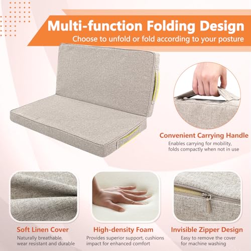 Rectangular Yoga Bolster Pillow Foam Wedge Meditation Floor Pillow for Adults, Large Meditation Cushion Floor Seat, Yoga Pillow Cushions for Sitting, Meditation, Outdoor