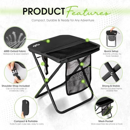 CAMDOOR Portable Folding Stool 16 Inch Collapsible Stool for Adults 400 lbs