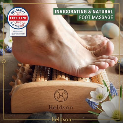 HELDSON Wooden Foot Massager Roller – Foot Roller for Plantar Fasciitis