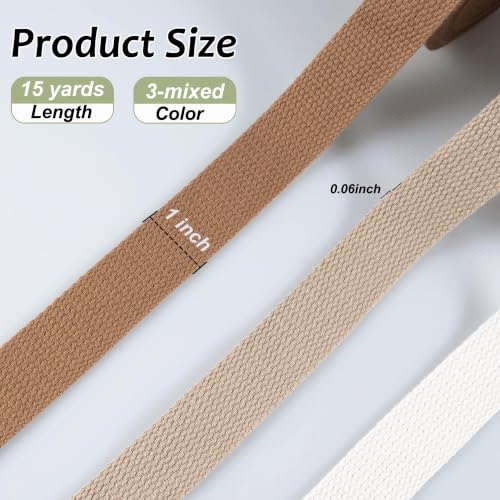 Cotton Webbing 1 Inch 30 Yards Weave Webbing Straps for Bags Handles - color: B- 6 mixed color