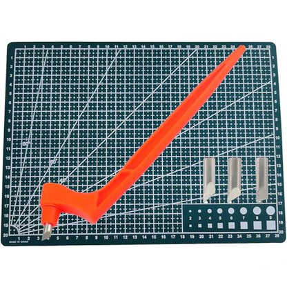 Craft Cutting Tools Set,A4 Cutting Mat,Craft Cutting Knives with 3 different 360 Degree Rotating Blades Stainless Steel Cutter Pen for DIY Crafts Stencils Scrapbooks (Orange）