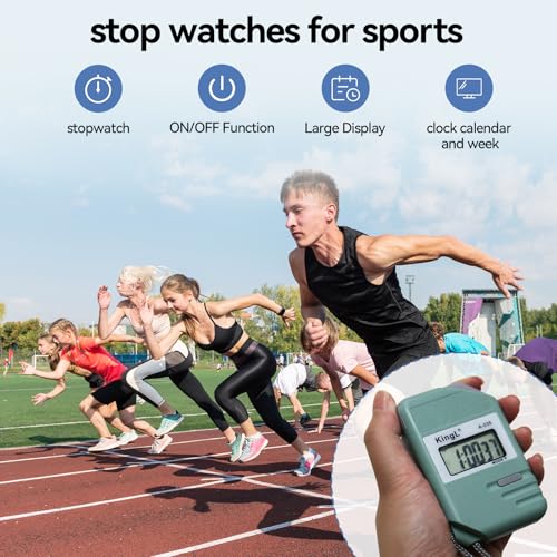 2 Pack Digital Stopwatch Timer with Large Display,Lap Split Mode, Waterproof Handheld Timer for Coaches, Teachers, Kids, Running, Swimming, Training(Green -2 Pack) - style: style1-2pack/Green