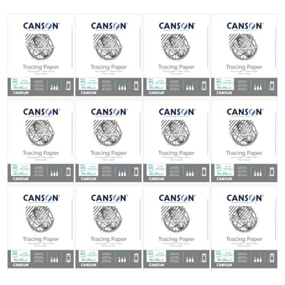 Canson Tracing Paper, 11" x 14", 50 Sheets/Pad, 12 Pads | For Pencil, Pen, and Ink, Top Bound Pad, 30 lb. (50gsm), Class Pack, 600 Sheets Total - size: 11" x 14" (12-Pack)