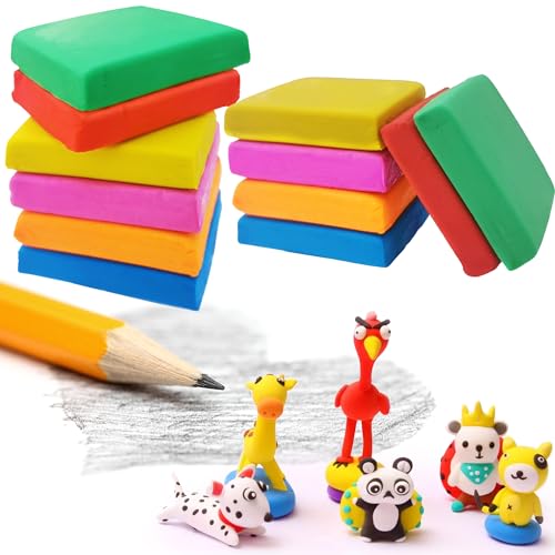 Kneadable Eraser for Kids – 12 Pack Kneaded Erasers for Students Classroom Gifts Artists Drawing & Sketching, Fun Gum Eraser Clay Bulk 6 Colors