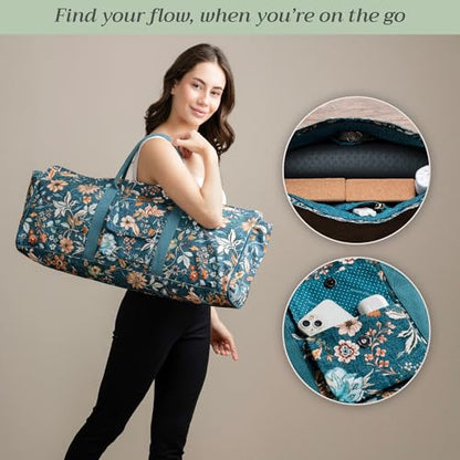 Maison d' Hermine Yoga Mat Duffle Bag Gym Tote Yoga Mat Carry Bag - color: Luxury Loft - Dark Teal, style: Yoga Mat Tote