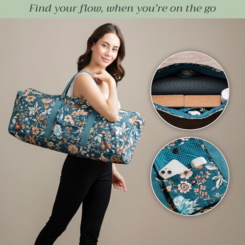 Maison d' Hermine Yoga Mat Duffle Bag Gym Tote Yoga Mat Carry Bag - color: Luxury Loft - Dark Teal, style: Yoga Mat Tote