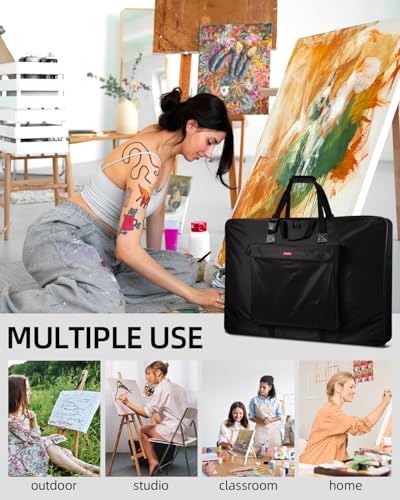 Nicpro Art Portfolio Bag 24 x 36 in, Nylon Artist Carrying Bag Waterproof | Soft Sided Bag, Adjustable Shoulder Strap, Storage Case for Artwork Sketch Drawing Canvas Photography Poster Solar Panel - size: 24 x 36 inches