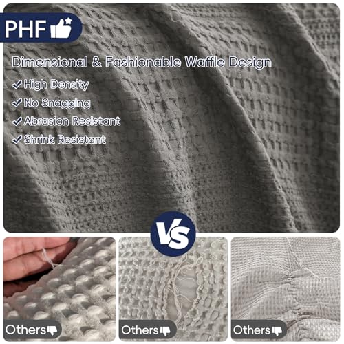 PHF Lightweight Waffle Weave Blanket Twin Size for Bed Grey 66"x90" - color: Grey, size: Twin(66"x90")