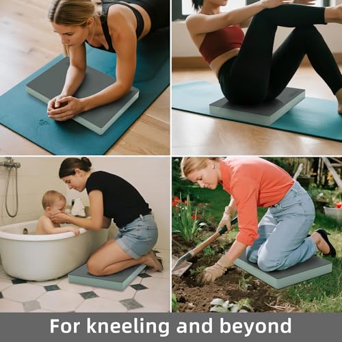 Yoga kneeling mat, 1.5inch Thick,Knee Push-ups, Plank Support & Yoga Elbows/Knees Mat Provides Cushion for Kneeling & Elbows - color: Green with leather front