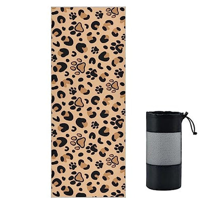 Yoga Mat Towel Leopard Paw Print, 73" x 27" - color: Leopard Paw Print