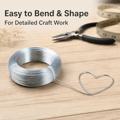 500 Feet Aluminum Craft Wire, 18 Gauge/1mm, Silver | Bendable Metal Wire, For Sculpting, Christmas Ornaments, Bonsai Trees, Jewelry Craft Making - size: 1mm