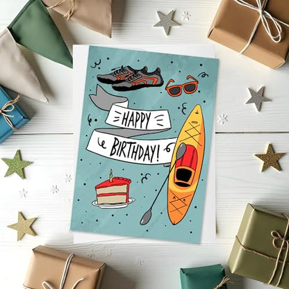 Happy Birthday Adventure Lover | Kayak and Lake Lover Card | Water and Lake Life Card - style: Lake | Kayak