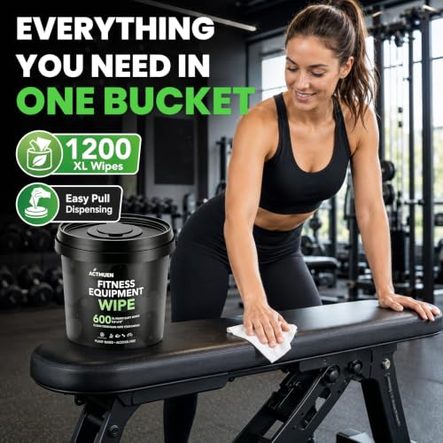 Gym Equipment Wipes, 1200 Count Yoga Mat Cleaner Wipes