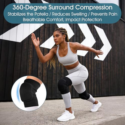 Volleyball Knee Pads 1 Pairs Soft Black Kneepads for Women Youth Girls, for Sports Dance Football Yoga Tennis Running Cycling Workout, Athletic Knee Pads for Volleyball Players (Black, Small) - size: Black, Small