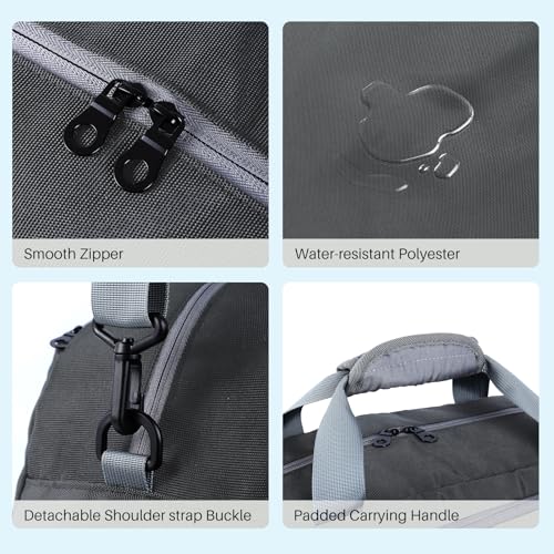 Pickleball Bag with Shoes Compartment & Wet Pocket for Men Women - color: Dark Grey