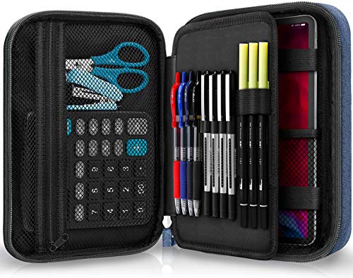 Big Capacity Storage Pouch Marker Pen Pencil Case Simple Stationery Bag Box Art Tool & Sketch Storage Boxes for Bullet Journal Middle High School Office College Student Girl Women Adult Teen - color: Navy Blue