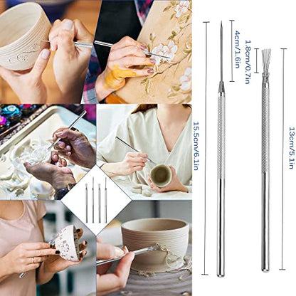 Langqun Clay Sculpting Tools,20Pcs Pottery Tools Kit, Polymer Clay Tools,Pottery Ribs, Air Dry Clay Tools for Sculpting, Modeling, Carving, Modeling