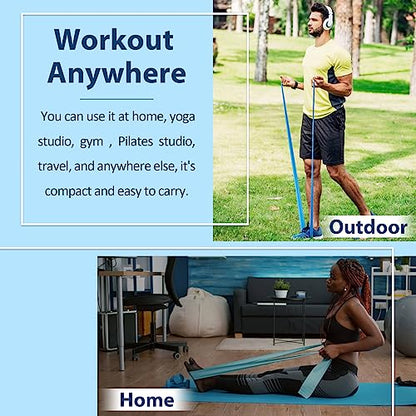 Resistance Bands Set for Physical Therapy, Rehab, Yoga and Pilates - color: Five Colors 5-80lbs