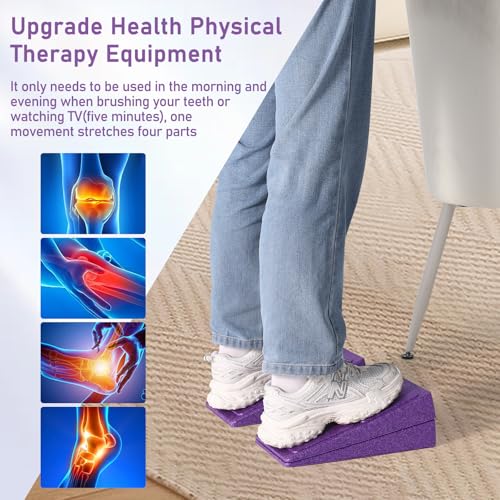 Slant Board 3 Pcs Squat Wedge for Calf Stretching - color: Purple