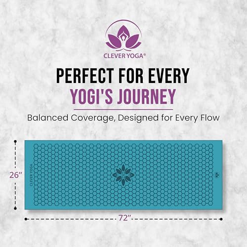 Clever Yoga Hot Yoga Mat Towel – Non-Slip Grip for Hot Yoga, Sweat Absorbent, Honeycomb Silicone Grip, Stays Flat – Ideal for Pilates, Travel, Washable & Lightweight - Turquoise - color: Turquoise