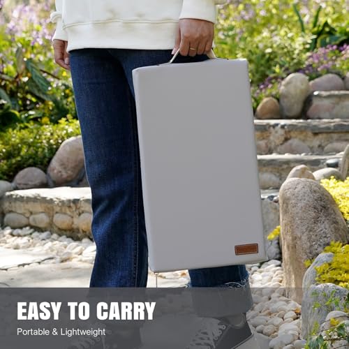 HappyPicnic Waterproof Garden Kneeling Pad, 2in Thick, Grey, 1 Pack | Soft High-density Foam knee Support, with Handle, Easy to Clean, Non-slip, for Gardening, Yoga, Prayer, Housework, Exercise - color: Grey
