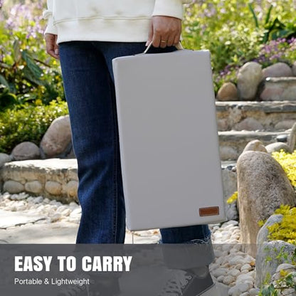 HappyPicnic Waterproof Garden Kneeling Pad, 2in Thick, Grey, 1 Pack | Soft High-density Foam knee Support, with Handle, Easy to Clean, Non-slip, for Gardening, Yoga, Prayer, Housework, Exercise - color: Grey