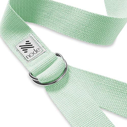 7-1/2' Yoga Strap for Stretching, Woven Cotton Blend Yoga Strap with Adjustable D-Ring Buckle for Exercise, Therapy and Fitness - color: Mint