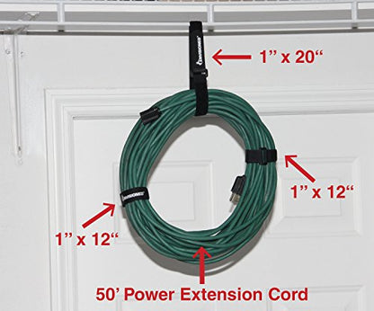 Elastic Reusable Cinch Straps 2" x 30" - 6 Pack Multipurpose Quality Hook and Loop Securing Straps - size: 2" x 30"