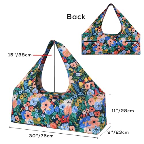 Yoga Mat Bag - Large Yoga Bag with Yoga Mat Strap, Zipper and Pockets - Yoga Bags and Carriers Fits All Your Stuff - Personalized Yoga Mat Bags for Women Fits Most Size Mats - color: Floral