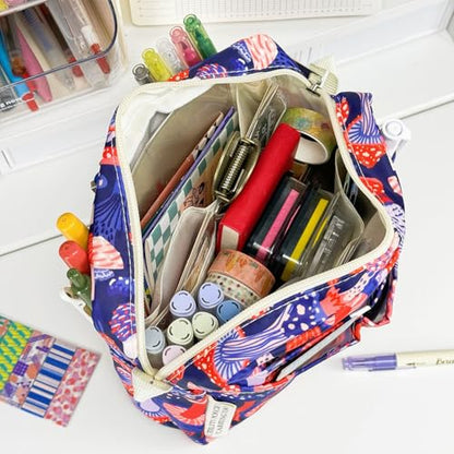 Multiple Pockets Portfolio Organizer with Zippered,Storage Pencil Pouch Bag | Waterproof Travel Toiletry Bag,Portable Pencil Pouch for Notebooks,Stationeries,Make-up,Journal Office Art Supplies,ZiMoGu